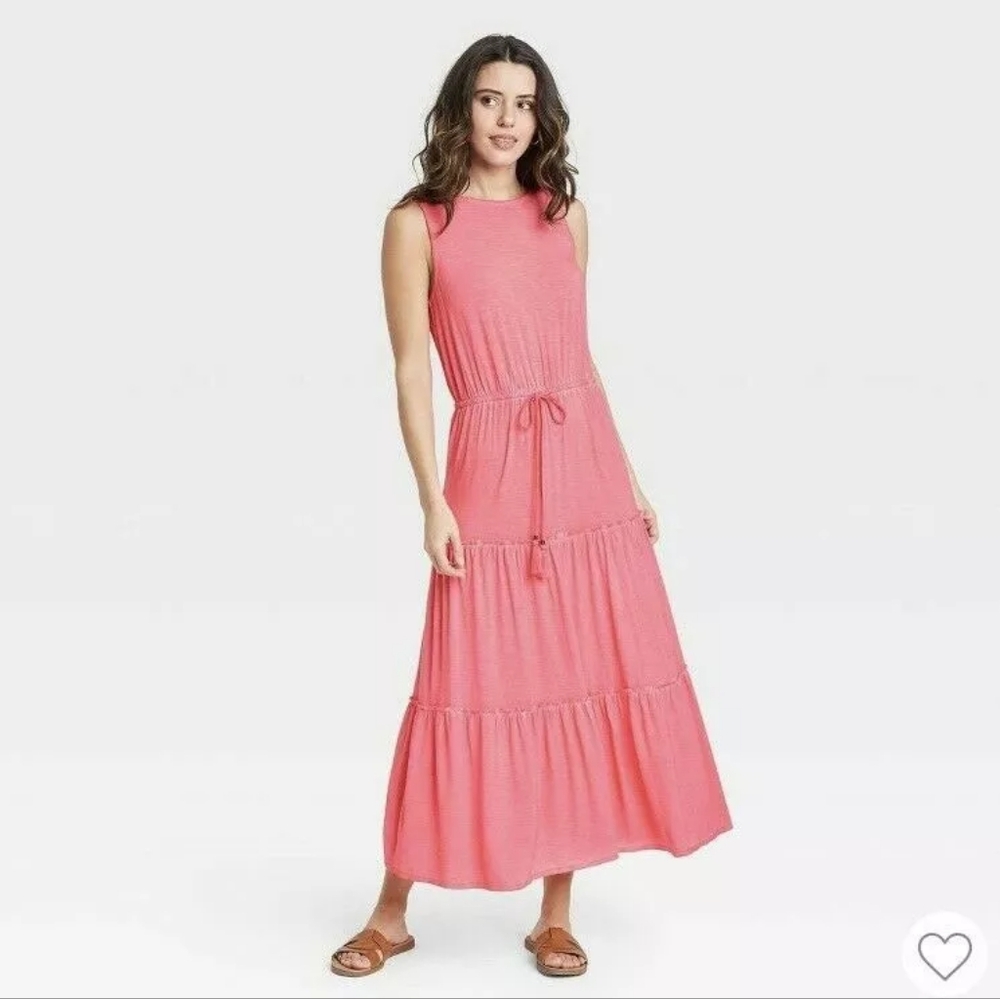 Knox Rose Pink Pleated Tiered Sundress